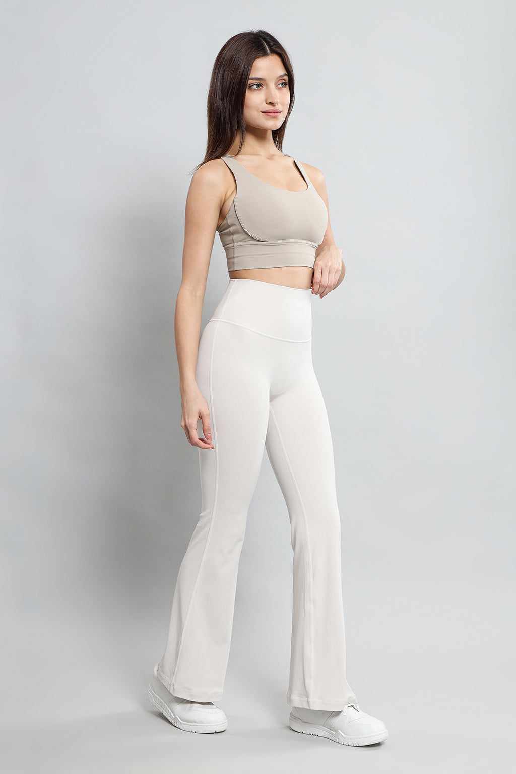 FlowLuxe Flare Pants - Vanilla