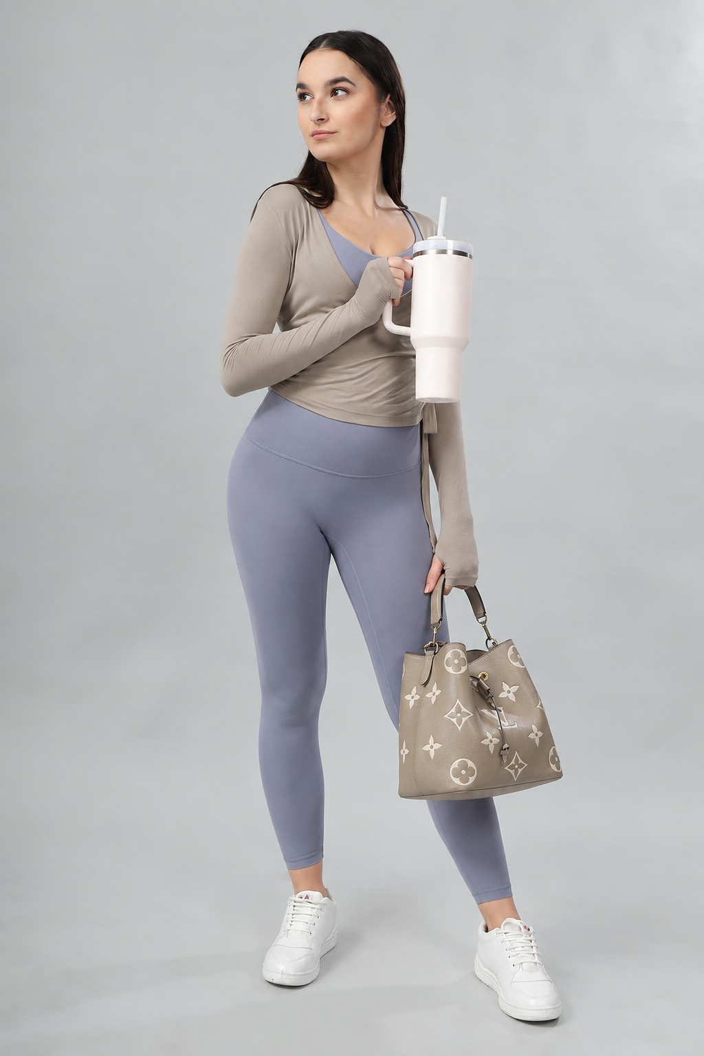 LuxeWrap Top - Taupe Mist