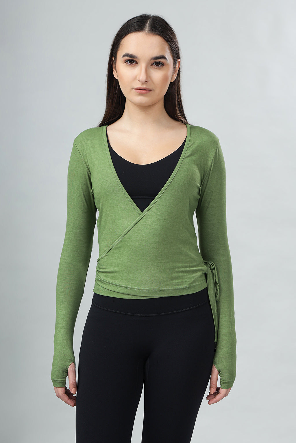 LuxeWrap Top - Soft Olive