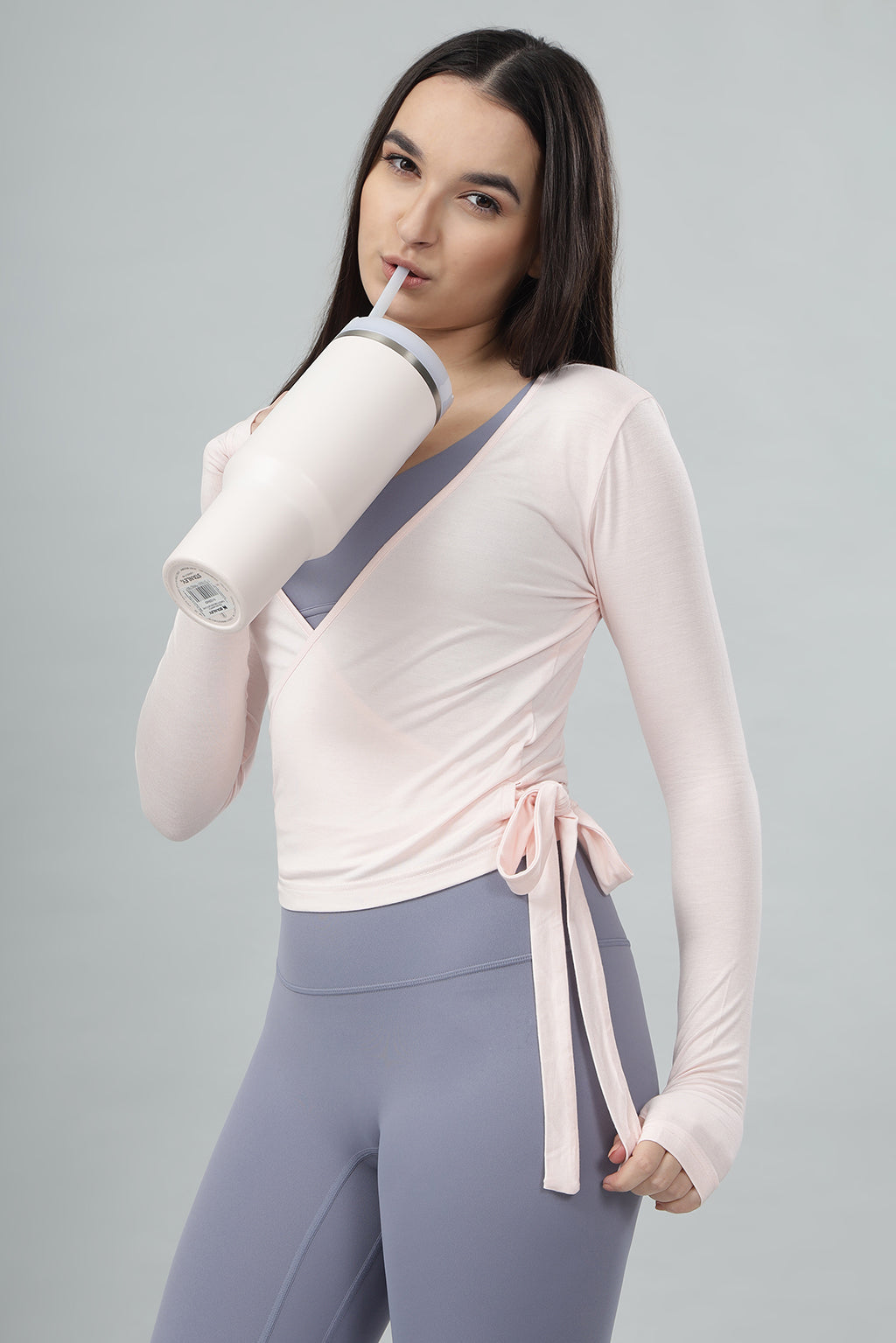 LuxeWrap Top - Pink Pearl