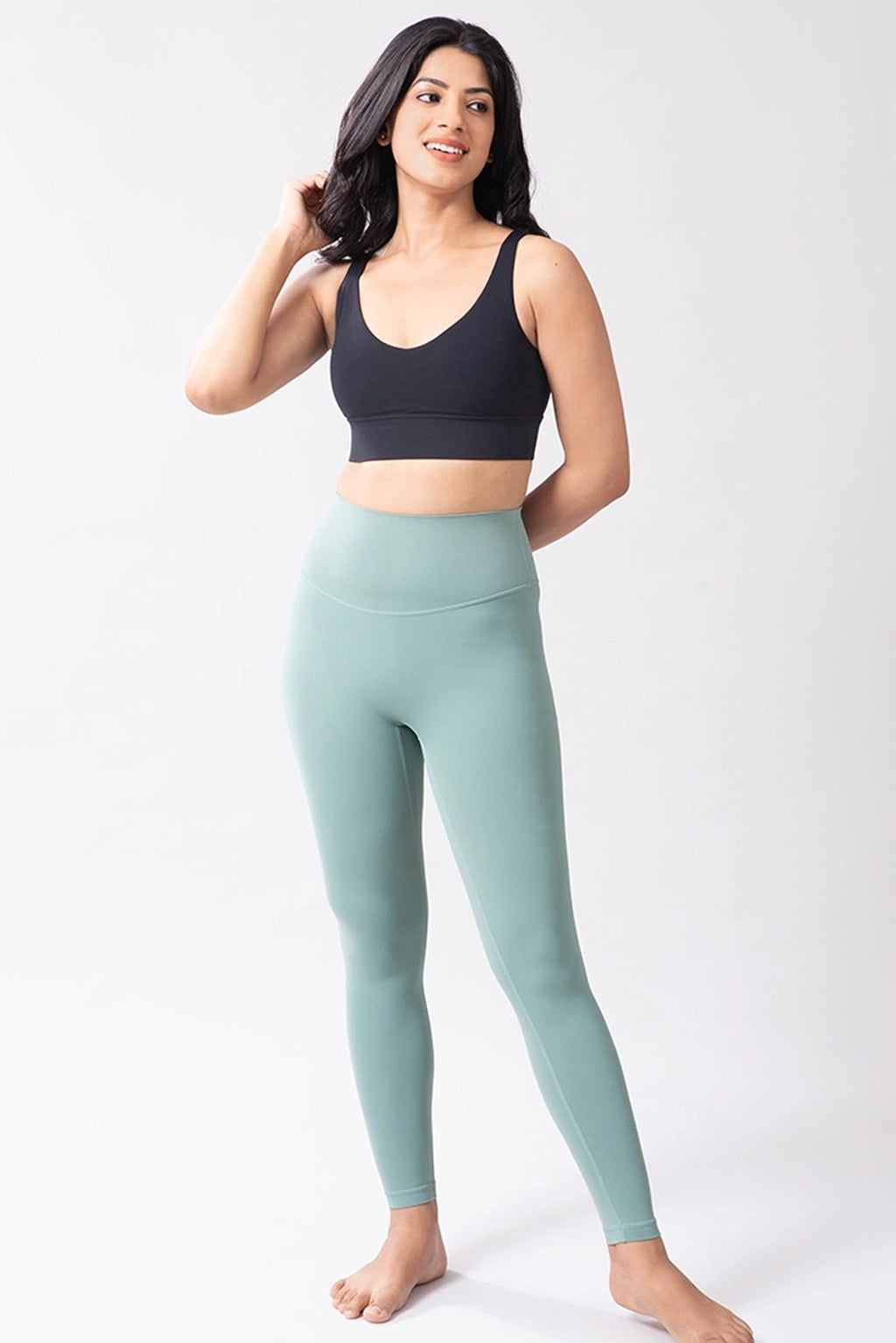 EssentialEase Coral Green Leggings